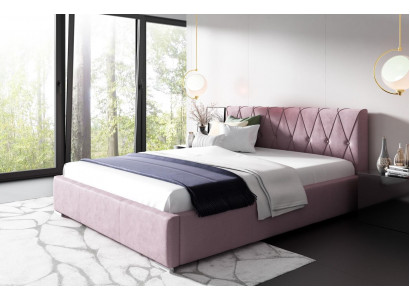 Bett Bettrahmen Polsterbett Better Duebel Hotel 180x200 Schlofzëmmer Rosa Miwwelen