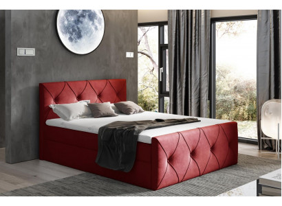 Bettkëscht Bett Schlofkummer Better Boxspringbett Textil Design Duebel Hotel Nei