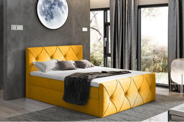 Bettkëscht Bett Schlofkummer Better Boxspringbett Textil Design Duebel Hotel Nei
