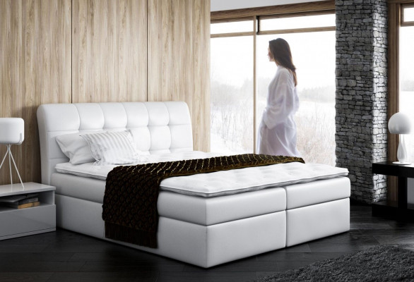 Bettkëschten Bett Schlofzëmmer Better Boxspringbett Textil Design Duebel Hotel Nei
