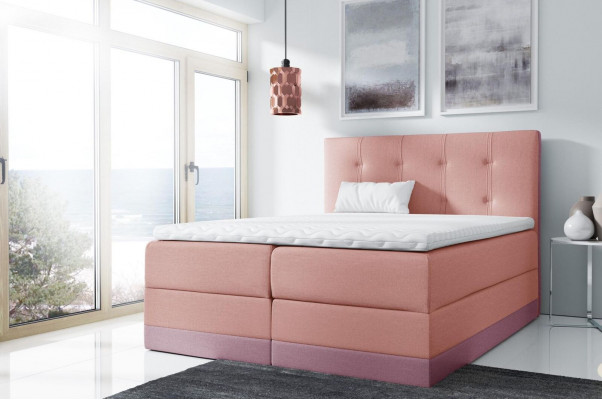 Mariagebett Bett Rosa Polsterbett Better Boxspring Bett Duebelbett mat Matrass Nei