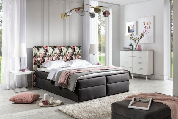 Betten Boxspringbett Textil Design Duebel Hotel Modern Bett Schlofzëmmer Blummen