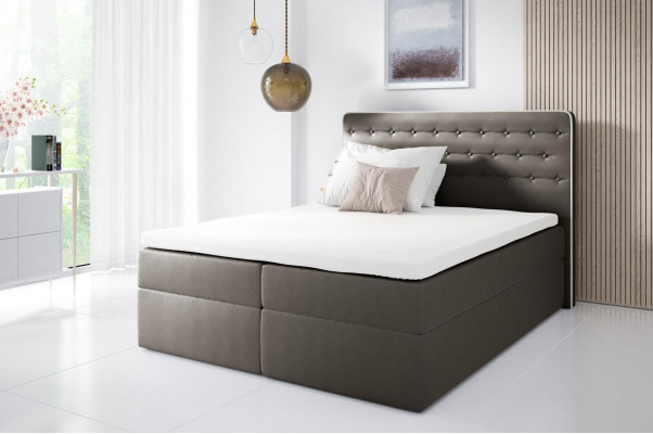 Bett mat Bettkëscht Boxspringbett Zäiteméisseg Duebel Hotel 160cm Schlofzëmmer