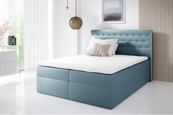 Bett mat Bettkëscht Boxspringbett Zäiteméisseg Duebel Hotel 160cm Schlofzëmmer