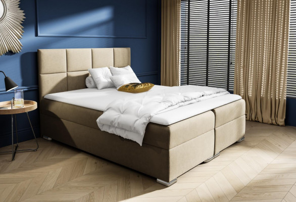 Boxspringbett Schlofzëmmer Polster Design Duebel Hotel Modern Bett Bettkëscht