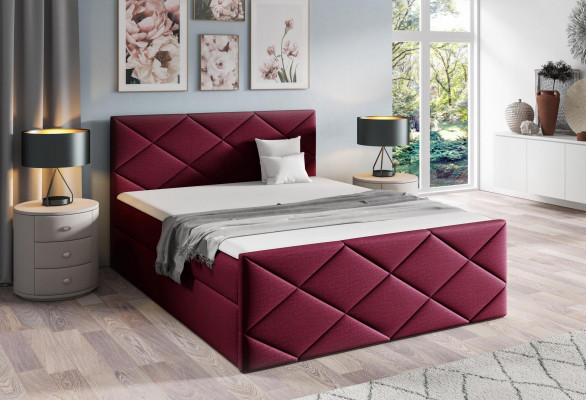 Bett Bettkëschte Boxspringbett 180x200 Schlofzëmmer Design duebelt Modern