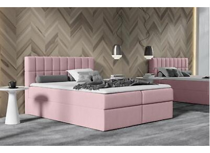 Rosa Stoff Boxspringbett Textil Design Duebel Hotel Modern mat Bettkëschten