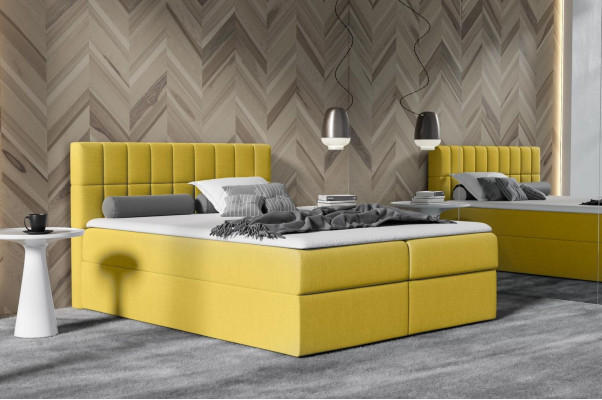 Rosa Stoff Boxspringbett Textil Design Duebel Hotel Modern mat Bettkëschten