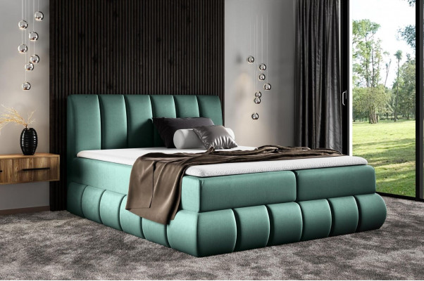 Bett mat Bettkëscht Eebett Better Boxspringbett Duebelbett Polsterbett Hotel
