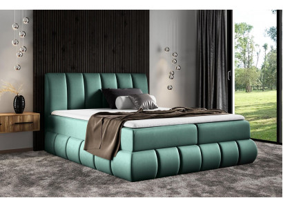 Bett mat Bettkëscht Eebett Better Boxspringbett Duebelbett Polsterbett Hotel