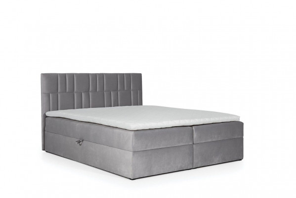 Duebeldbett Boxspringbett Bett mat Bettkaascht Manzebett Better Polsterbett Rout Nei