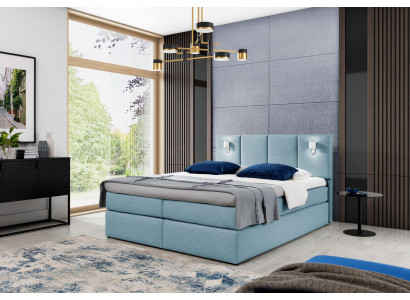 Bett Boxspringbett Schlofzëmmer Polster Design Duebel Modern Stoff 200x200
