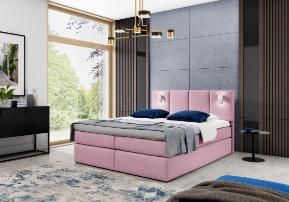 Bett Boxspringbett Schlofzëmmer Polster Design Duebel Modern Stoff 200x200