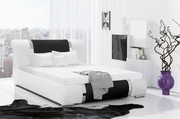 Bett, Bettrahmen, Duebelbett, Better, Eebett, Polsterbett, Chromleeschten, Miwwel, Wäiss
