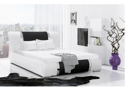 Bett, Bettrahmen, Duebelbett, Better, Eebett, Polsterbett, Chromleeschten, Miwwel, Wäiss