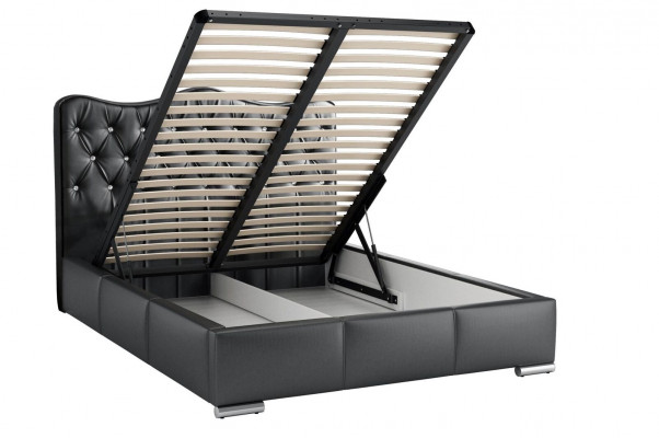 Bettkader Better Eedbett Modern Bett Konschtlieder Polsterbett Duebelbett Schwaarz