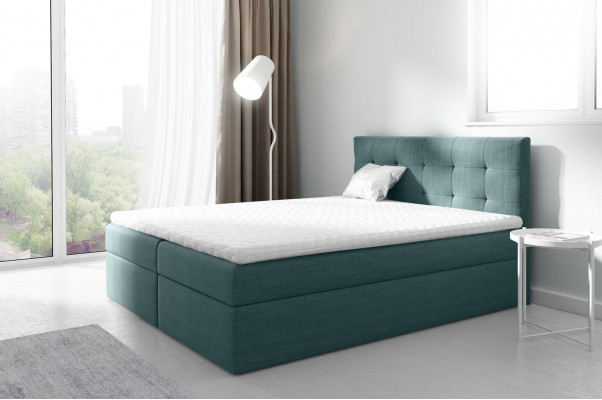 Ehebett Better Polsterbett Boxspringbett Duebelbett Bett mat Bettkëscht Schwaarz