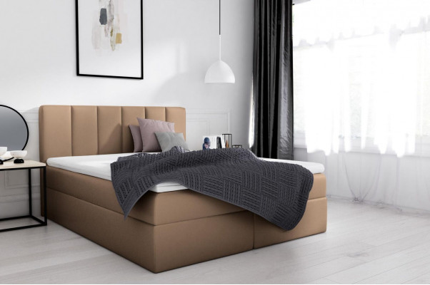 Boxspringbett Duebelbett Bett mat Bettkaste Koppelbett Better Polsterbett Wäiss Nei