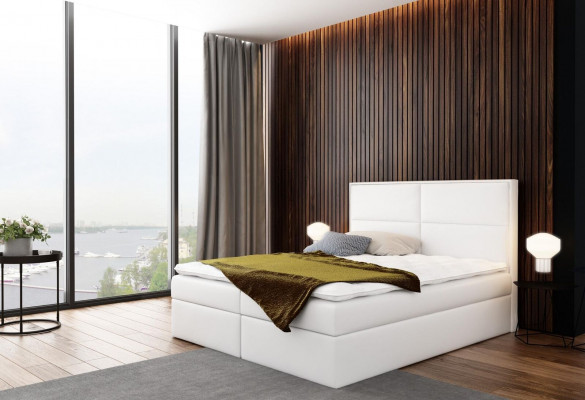 Bett mat Bettkasten Polsterbett Boxspringbett Design Duebel Hotel Schlofzëmmer