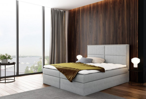 Bett mat Bettkasten Polsterbett Boxspringbett Design Duebel Hotel Schlofzëmmer
