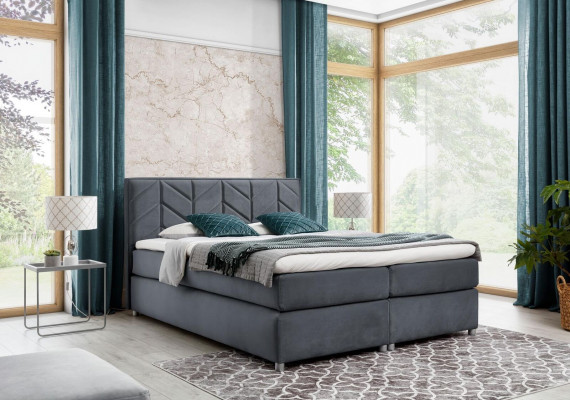 Bett Bettkëscht Boxspringbett Schlofzëmmer Polster Design Duebel Hotel Modern