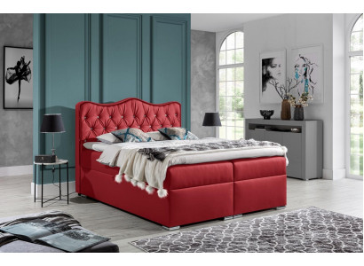 Doppelbett Bett Boxspringbett mat Bettkëscht Ehebed Bett Polsterbett Rout Nei