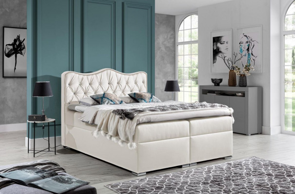 Doppelbett Bett Boxspringbett mat Bettkëscht Ehebed Bett Polsterbett Rout Nei