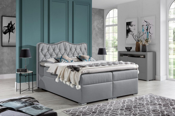 Doppelbett Bett Boxspringbett mat Bettkëscht Ehebed Bett Polsterbett Rout Nei