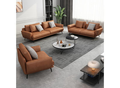 Këssen Unitéiten Stoff Luxus Wunnzëmmer Sofagarnitur 3+2+1 Set Garnitur Lieder