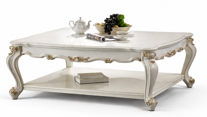 Luxus Couchdësch Eechten Dekor Holz Dëscher Bäistedësch Sofa Dësch Wunnzëmmer