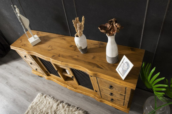 Holz Sideboard Kommod Schaf Anrichte Lowboard 190cm Schief Schiefregaler