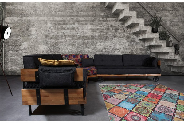 Couch Loft Polster Eckcouch Miwwelen op Rieder Eckcouchen Eckensemble Canapé 2-teileg.