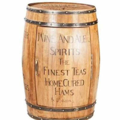 Fass Wäiregal Hausbar Vintage Holz Bar Dësch Holz Schiefen Ronn Nei