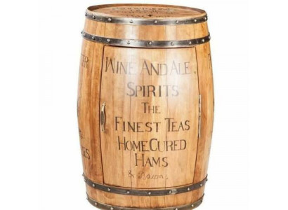 Fass Wäiregal Hausbar Vintage Holz Bar Dësch Holz Schiefen Ronn Nei