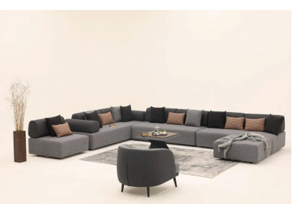 Wunnlandschaft Couch Polster Miwwelen Ecksofa Stoff Couchen Textil Sëtzmiwwelen