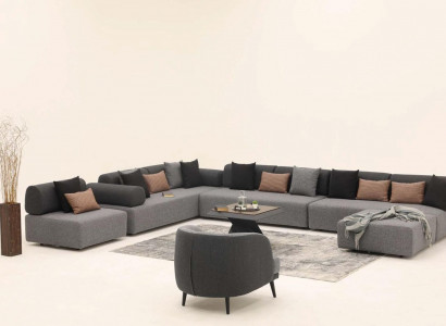 Wunnlandschaft Couch Polster Miwwelen Ecksofa Stoff Couchen Textil Sëtzmiwwelen
