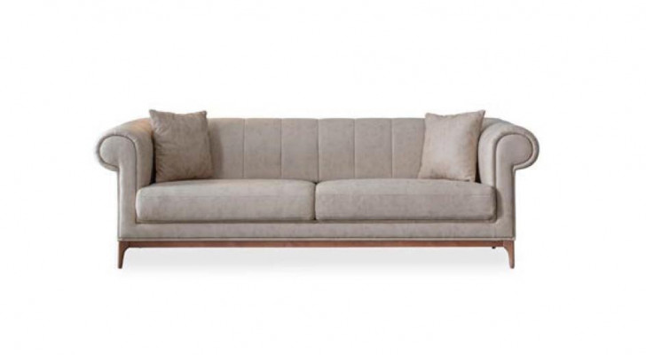 Gepolstert Wunnzëmmer Miwwelen Sofagarnitur Couch Set Stoffsoda 3 Deeler Textil