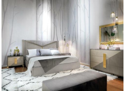 Schlofzëmmer Bett Polsterbett Luxus Design Better Textil Lieder Bettgestell
