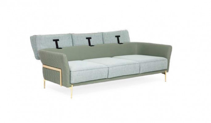 xxl Dräisëtzer Canapé Polster Miwwelen Stoff grouss Canapé Couchen Textil 240cm