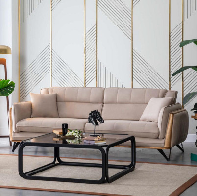 Dreesëtzer Canapé Barock Rokoko Sofa Polster Klassesch Canapéen Wunnzëmmer