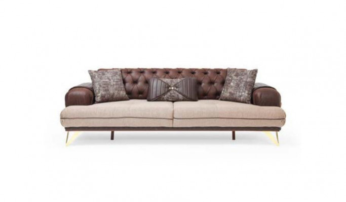 Chesterfield Sofa Set 4-Stéck Polster Miwwelen Sofa Couch Canapé Set