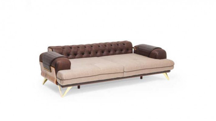 Chesterfield Sofa Set 4-Stéck Polster Miwwelen Sofa Couch Canapé Set