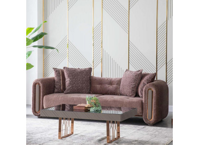 Braune dräisëtzer Couch Sofa Miwwel Polster Ariichtung Couchen Sofas Nei