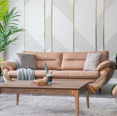 Schlofsofa Canapé Klappsofa Dräi-Sëtzer Canapé Sofa Bettfunktion Stoff