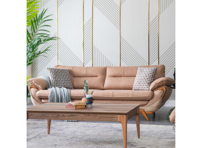 Schlofsofa Canapé Klappsofa Dräi-Sëtzer Canapé Sofa Bettfunktion Stoff