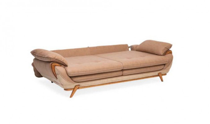 Schlofsofa Canapé Klappsofa Dräi-Sëtzer Canapé Sofa Bettfunktion Stoff