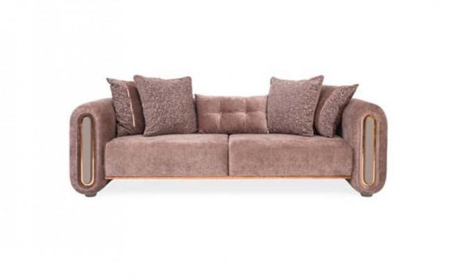 Dreisëtzer Beige Couch Sofa Miwwel Ariichtung Couchen Sofaen Polster