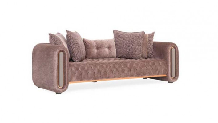 Dreisëtzer Beige Couch Sofa Miwwel Ariichtung Couchen Sofaen Polster