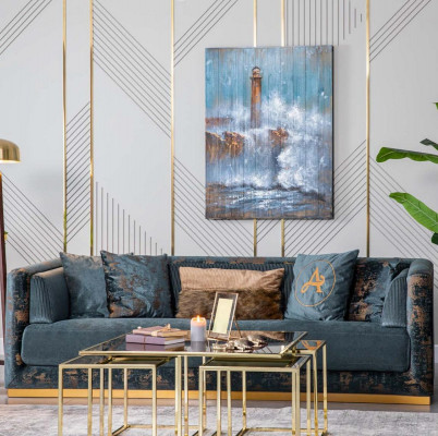 Luxus Wohnzimmer Miwwelen Sofagarnitur Set Canapé Garnitur Textil Canapéen