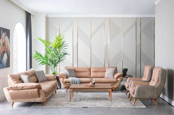 Sofdéierenasaz Couch Sofa Sätz Polster Miwwelen Sitzgarnitur 4 Stéck Set Polster